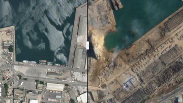 Beirut explosion before and after images