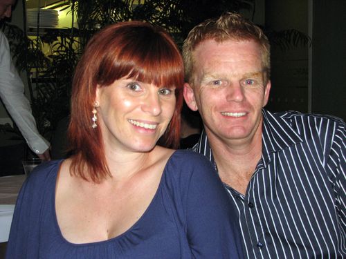 An undated file photo of Detective Senior Constable Damian Leeding with his wife Sonya. Picture: AAP