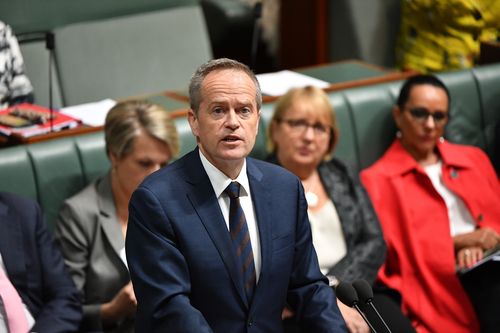 Opposition leader Bill Shorten in parliament this morning. (AAP)