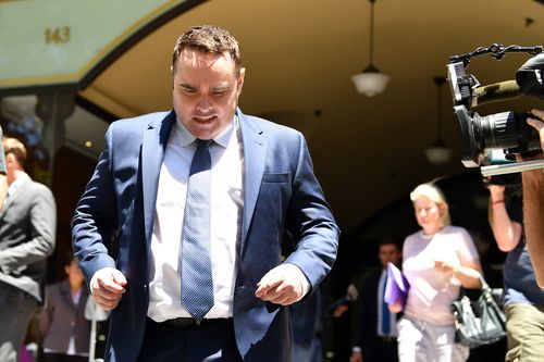 Ben McCormack leaves the Downing District Court today. (AAP)