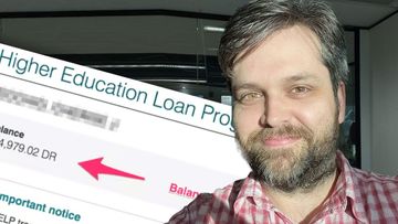 Victorian teacher Tias Allard is just one of many graduates who have seen the repayments on their student loan outstripped by indexation. 