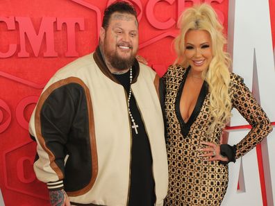 Jelly Roll and Bunnie XO attend the 2024 CMT Music Awards at Moody Center on April 07, 2024 in Austin, Texas. 