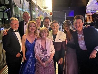 Sandie Foreman with Guy Sebastian at the Biaggio Signorelli Foundation 15 Year Tribute Gala Dinner.