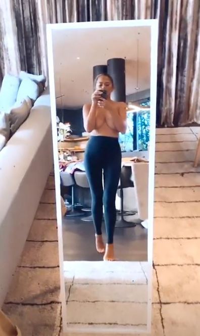 Chrissy Teigen, topless, Instagram, video