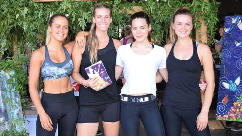 Stephanie Smith (far left) and Laura Henshaw (far right), both popular models and Instagram bloggers, were among the attendees. (Supplied via Jacqueline Kennedy)