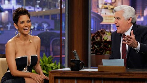 Watch: Halle Berry dodges flirty Jay Leno in daring dress