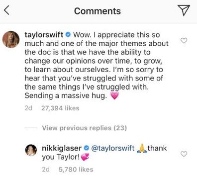 Taylor Swift, Nikki Glaser, apology, Instagram, post, body shaming