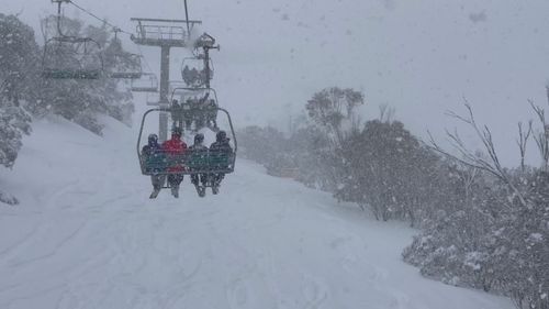 Snow at the Snowy Mountains in NSW on Tuesday August 23.