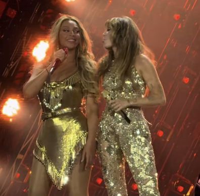 Beyoncé and Miley Cyrus perform in Paris
