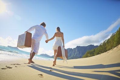 Couple on a holiday at a beach location