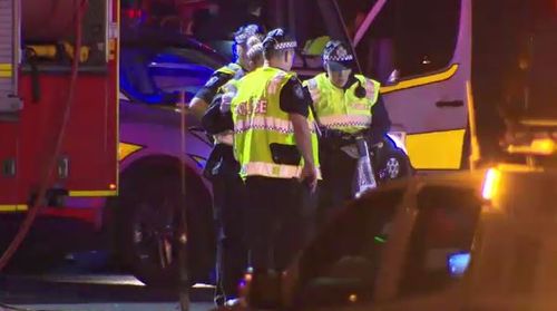 Police were called to a chaotic scene at Moorooka. Picture: 9NEWS