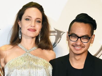 Angelina Jolie and her kids Zahara and Maddox attend the Japan premiere of 'Maleficent: Mistress of Evil' on October 3, 2019 in Tokyo, Japan.