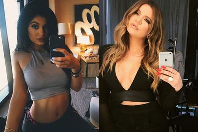 After Kylie flaunted her abs for a brag-worthy mirror selfie, Khloe got an epic blow-dry and did the same...with a naughty neckline, of course. <br/><br/>Who did it better?