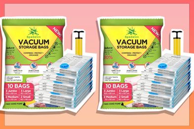 9PR: Vacuum Storage Bags - Pack of 10. ReUsable with free Hand Pump for travel packing | Best Sealer Bags for Clothes, Duvets, Bedding, Pillows, Blankets, Curtains