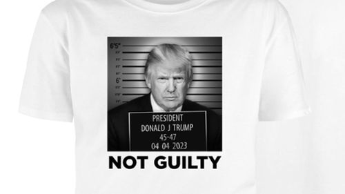 The "Official Trump Mugshot White Cotton T-Shirt" 