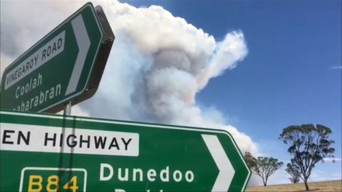 The fire near Dunedoo. (9NEWS)