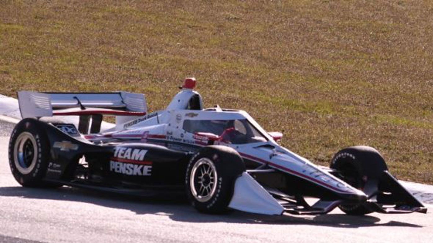 Scott McLaughlin behind the wheel of the Penske IndyCar.