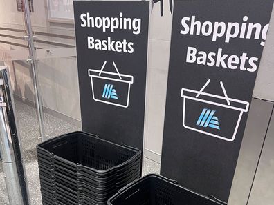 aldi shopping baskets supermarket