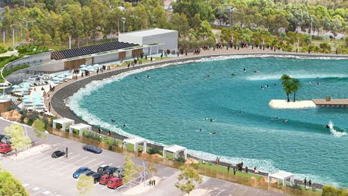 Night surfing possible at giant wave park in Sydney's west