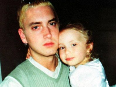 Eminem with daughter Hailie Jade Mathers as a young child
