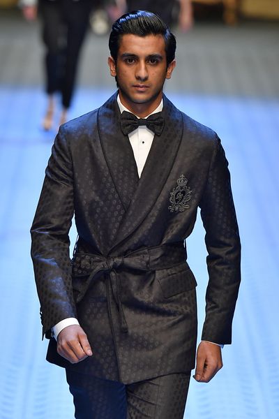 HRH the Maharaja Sawai Padmanabh Singh of jaipur&nbsp;walks the runway at the Dolce &amp; Gabbana show during Milan Men's Fashion Week Spring/Summer 2019 on June 16, 2018.