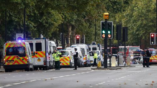 Britain's police and emergency services at the scene of an incident in central London. (AAP)