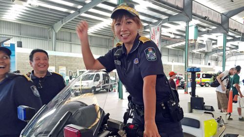 PLO Berry at the 2015 Road Safety Expo in Cairns. (Queensland Police Service)