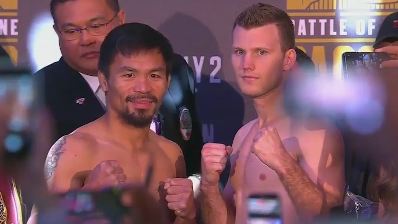 Pacquiao and Horn both make weight