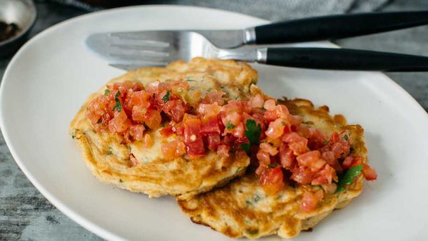 Corn and capsicum fritters courtesy of Hit 100