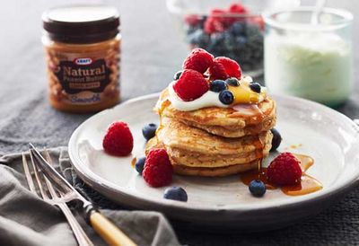 Wholemeal peanut butter chia pancakes