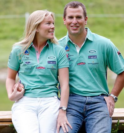 Autumn Kelly and Peter Phillips pose for photos on August 4, 2007, after announcing their engagement.