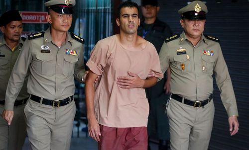 The footballer was arrested in Thailand on November 27 while on holiday and on Monday was shown arriving at court in leg restraints, shouting: "Don't send me to Bahrain".