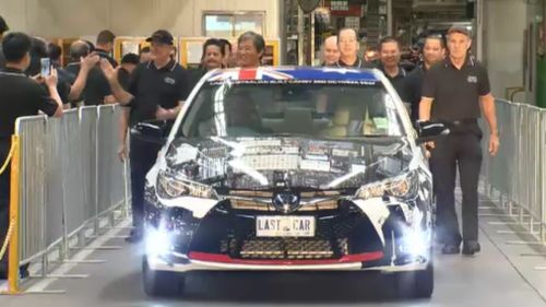 The Camry bears the number plates "Last Car". (9NEWS)