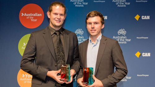 Nic Marchesi and Lucas Pratchett are the Young Australians of the Year. (AAP)