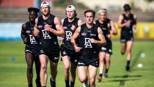 Port Adelaide players training.