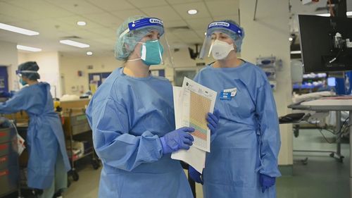 Inside Sydney's ICU ward at St Vincent's hospital.