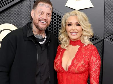Jelly Roll and Bunnie Xo at the 68th GRAMMY Awards at Crypto.com Arena on February 1, 2026 in Los Angeles, California.