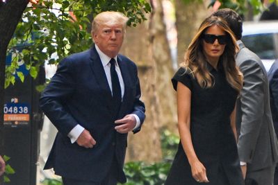 Melania appears in public for the first time in months for Ivana funeral