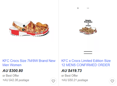 eBay KFC Crocs for sale