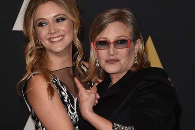 Billie Lourd and her late mother Carrie Fisher.