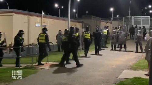 A Western Australia detention centre has erupted into chaos, 10 days after a man was stabbed to death.