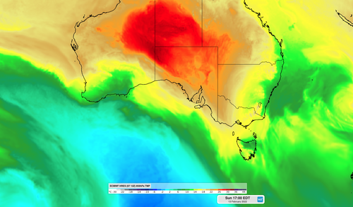 A cold front will cause temperatures to 'see saw' in south east Australia.