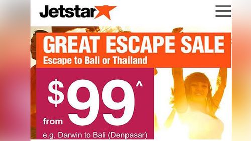 Jetstar's 'Great Escape Sale'has caused a stir on social media. (Twitter)