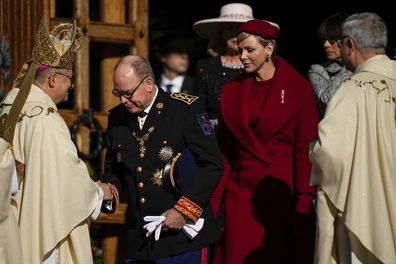 princess charlene and prince albert of monaco for national day appearance with children