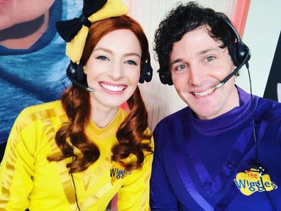 Emma Wiggle aka Yellow Wiggle, Lachlan Gillespie aka Lachy the Purple Wiggle