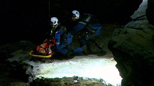 A man has been rescued after falling from a cliff at Bondi. 