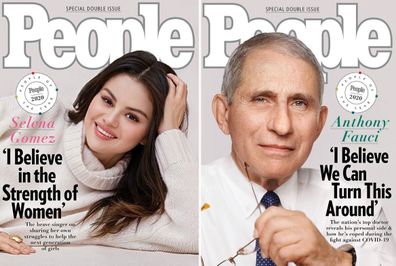 People magazine special '2020 People of the Year' covers featuring Selena Gomez (left) and Dr Anthony Fauci (right) 