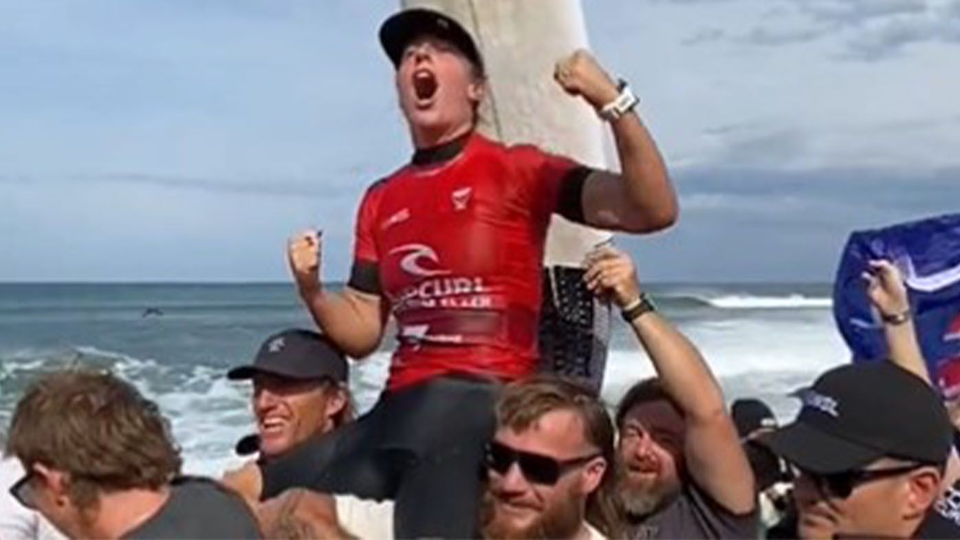 Aussie superstar Tyler Wright joins legends in Bells Beach triumph