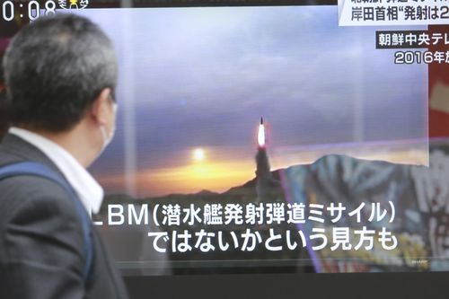 North Korea has fired at least one ballistic missile into the sea. (AP Photo/Koji Sasahara)