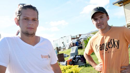 Orange Sky Laundry co-founders Lucas Patchett (L) and Nic Marchesi (R). (AFP)
